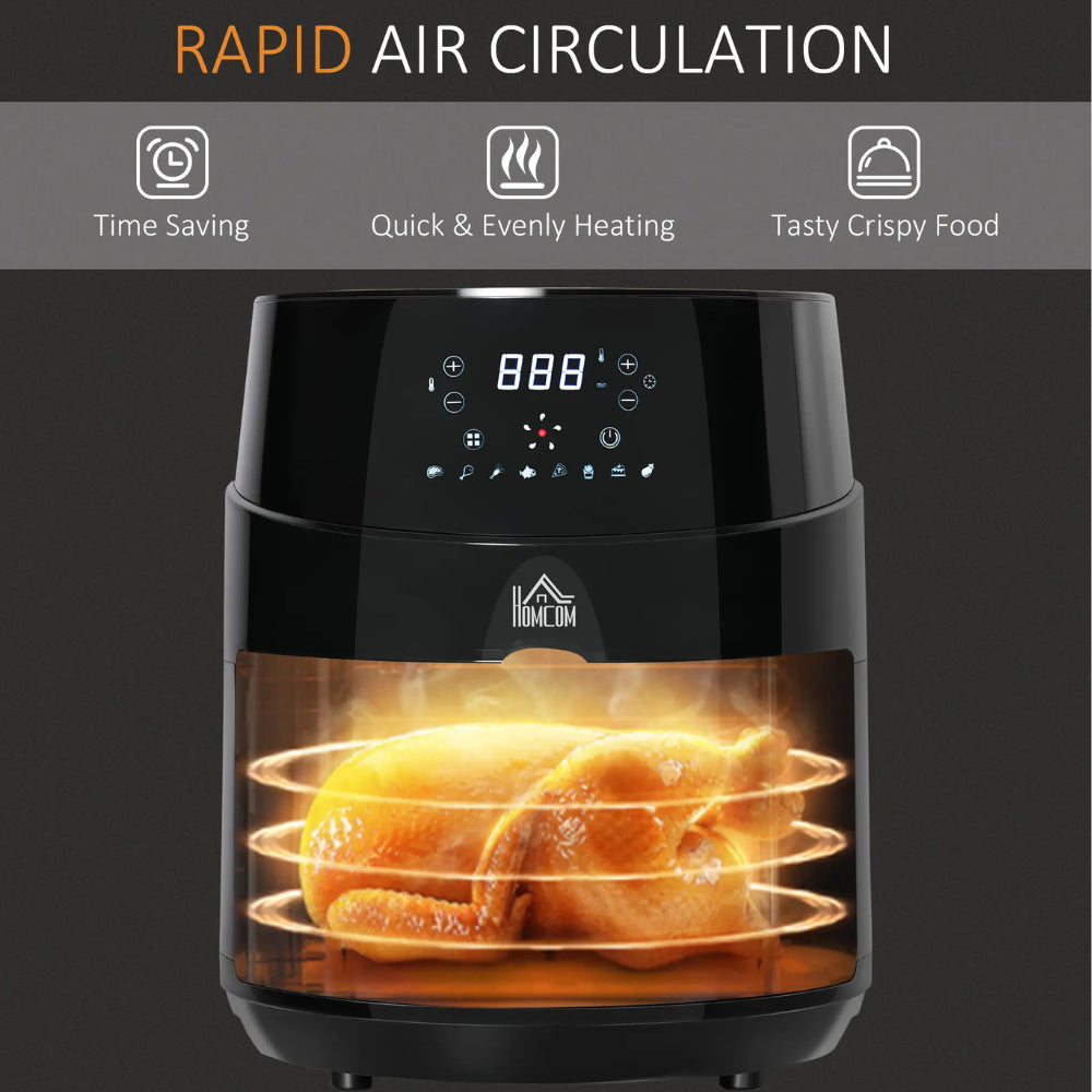 HOMCOM 4.5L 1500W Digital Air Fryer - Black