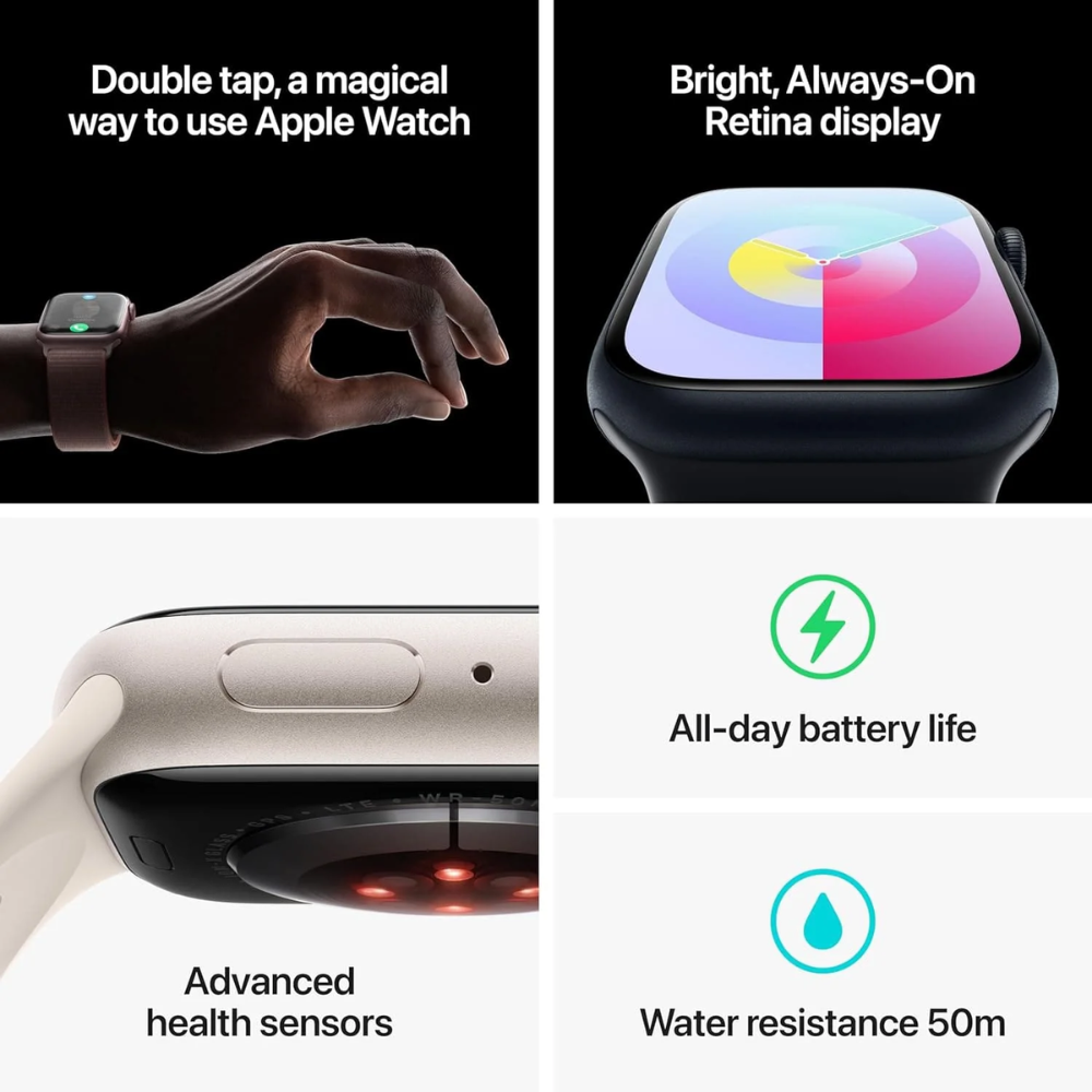 Apple Watch Series 9 GPS Cell 41mm Midnight Alu Case/Midnight Sport Band M/L