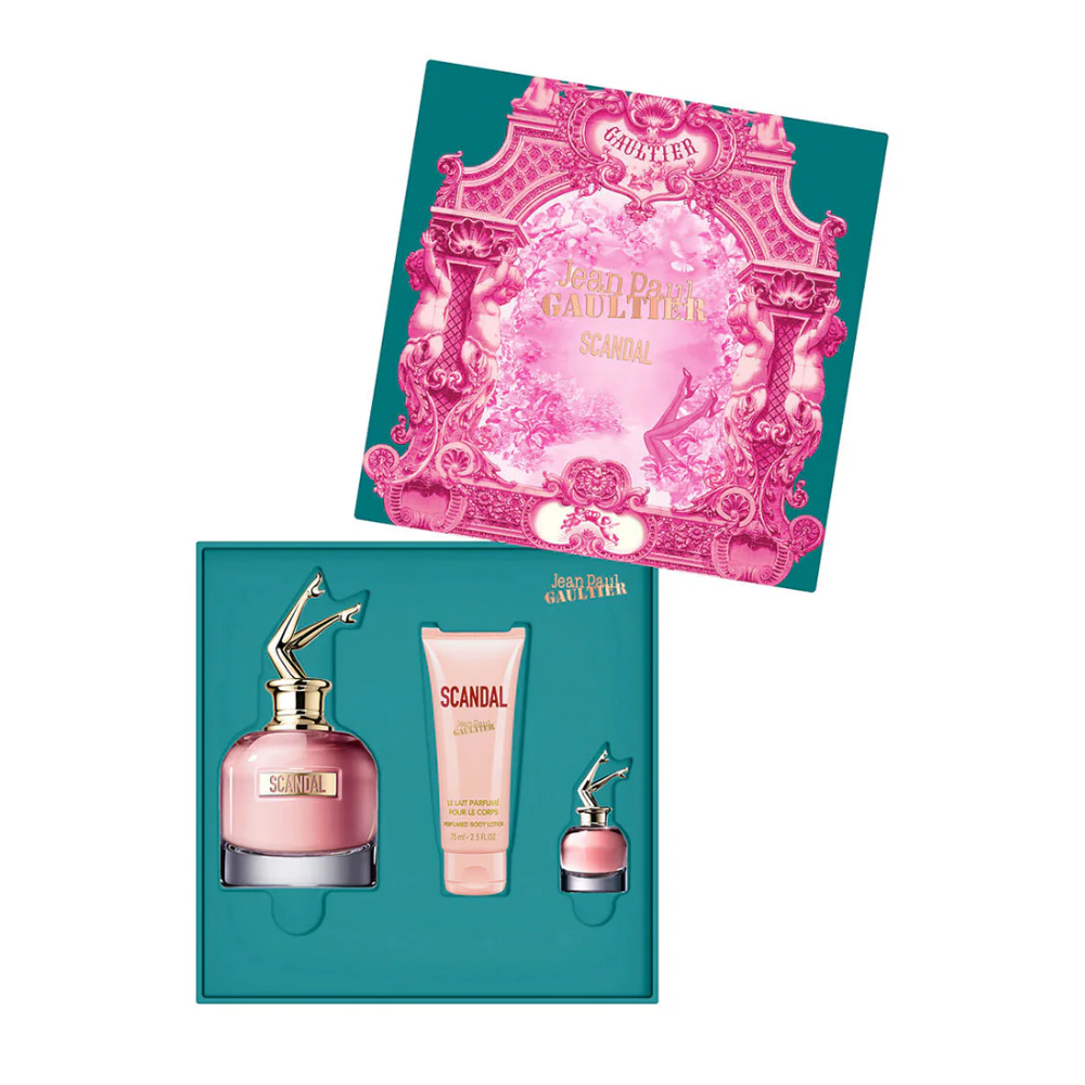 Jean Paul Gaultier Scandal Eau de Parfum Women's Perfume Gift Set Spray (80ml) with Body Lotion & 6ml EDP