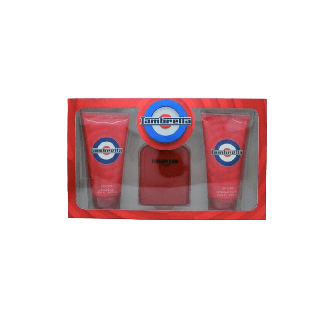 Lambretta Sport Eau de Parfum Men's Aftershave Gift Set Spray (100ml) with Shower Gel & Aftershave Balm