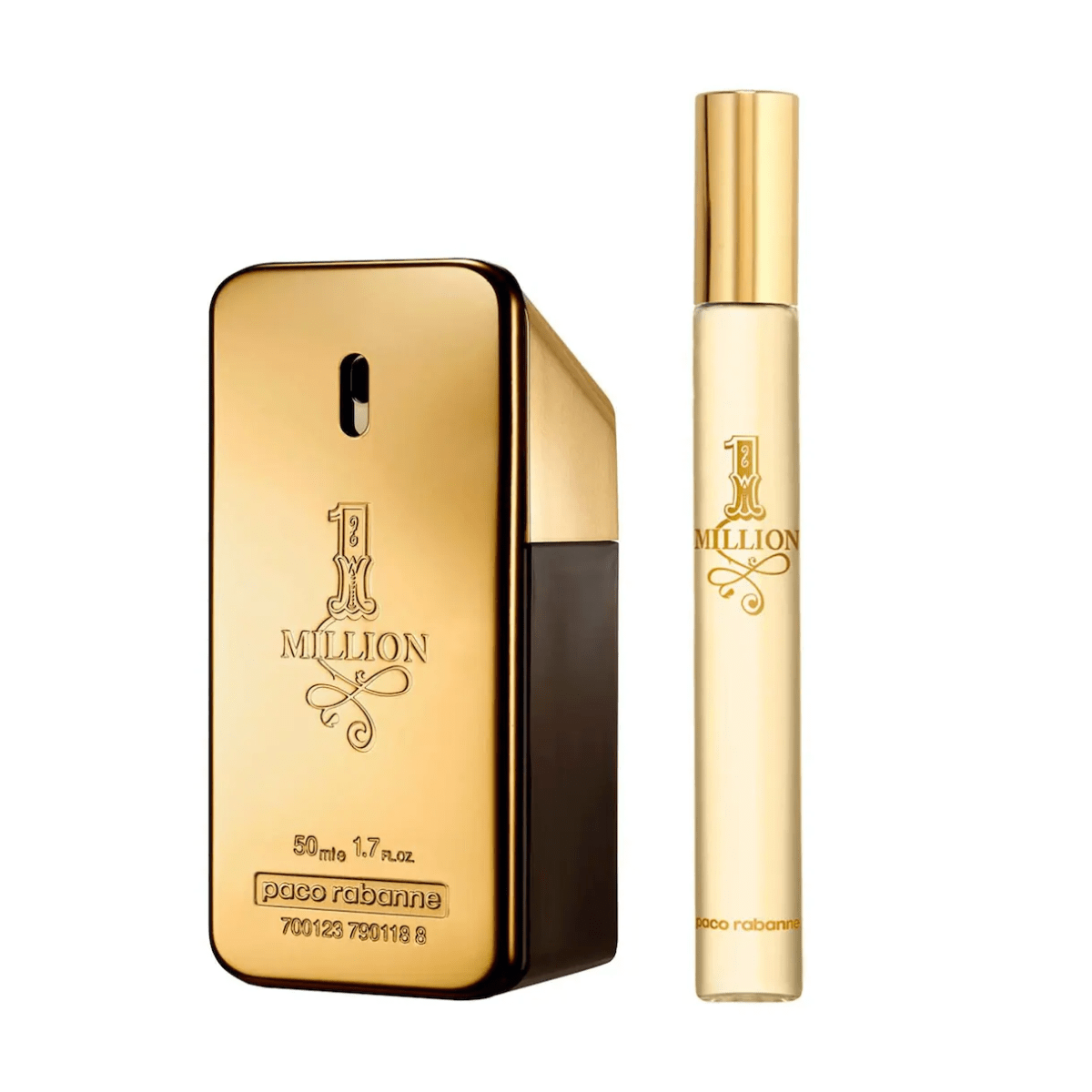Paco Rabanne 1 Million Eau de Toilette Men's Aftershave Spray (50ml) & Travel Spray (10ml)