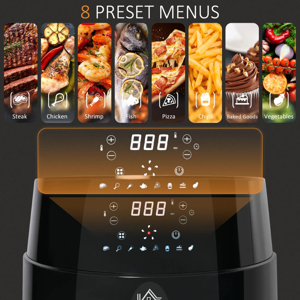 HOMCOM 4.5L 1500W Digital Air Fryer - Black