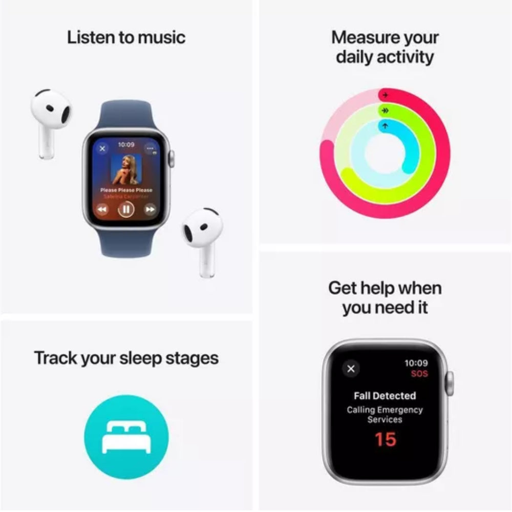 Apple Watch SE 44mm Alu Case/Midnight Sport Band - M/L