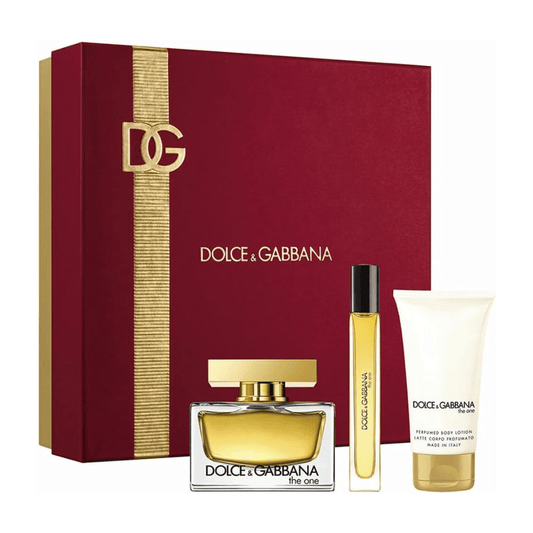 Dolce & Gabbana The One Eau de Parfum Women's Perfume Gift Set Spray (75ml) with Body Lotion & 10ml EDP