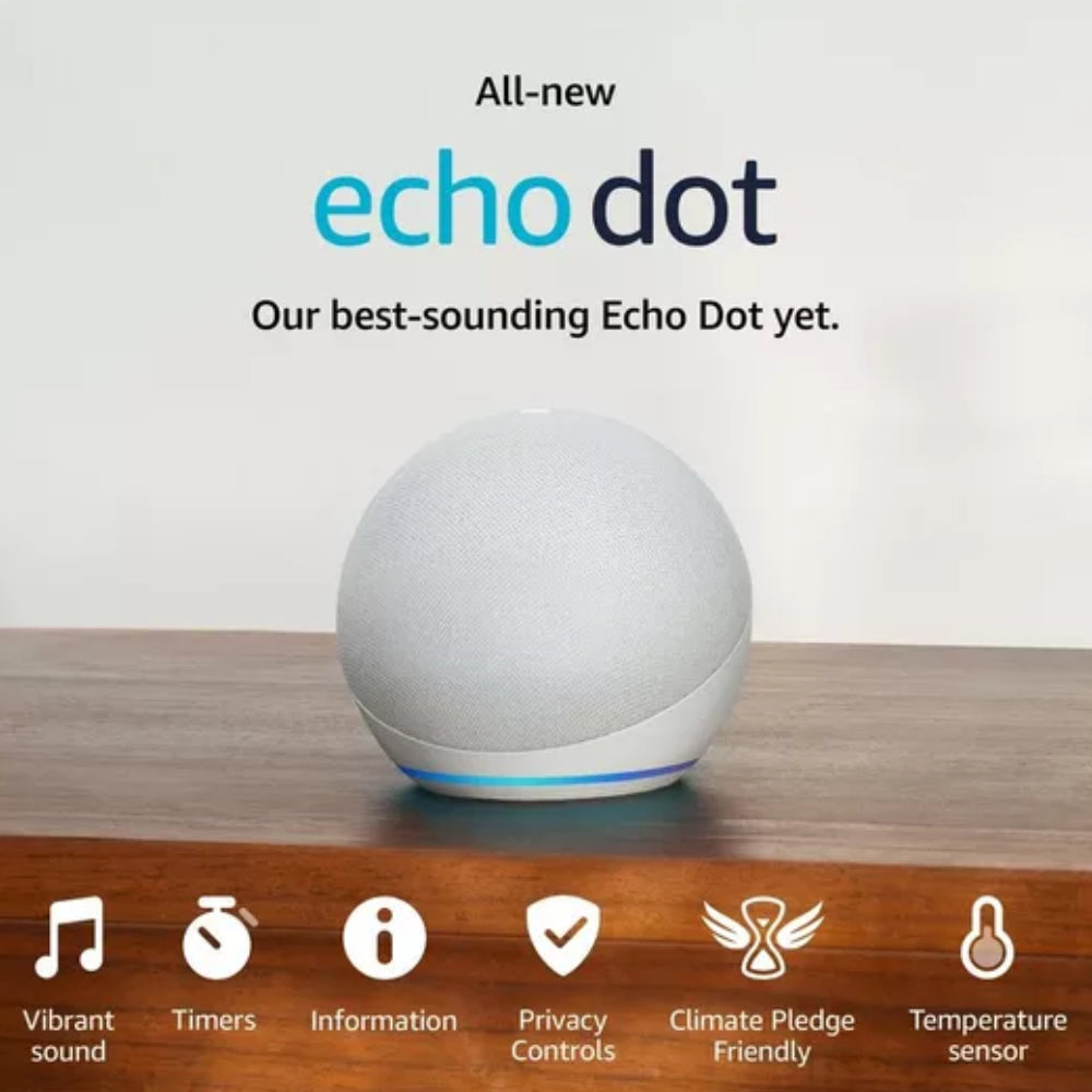 Amazon Echo Dot 5th Gen Smart Speaker With Alexa - White