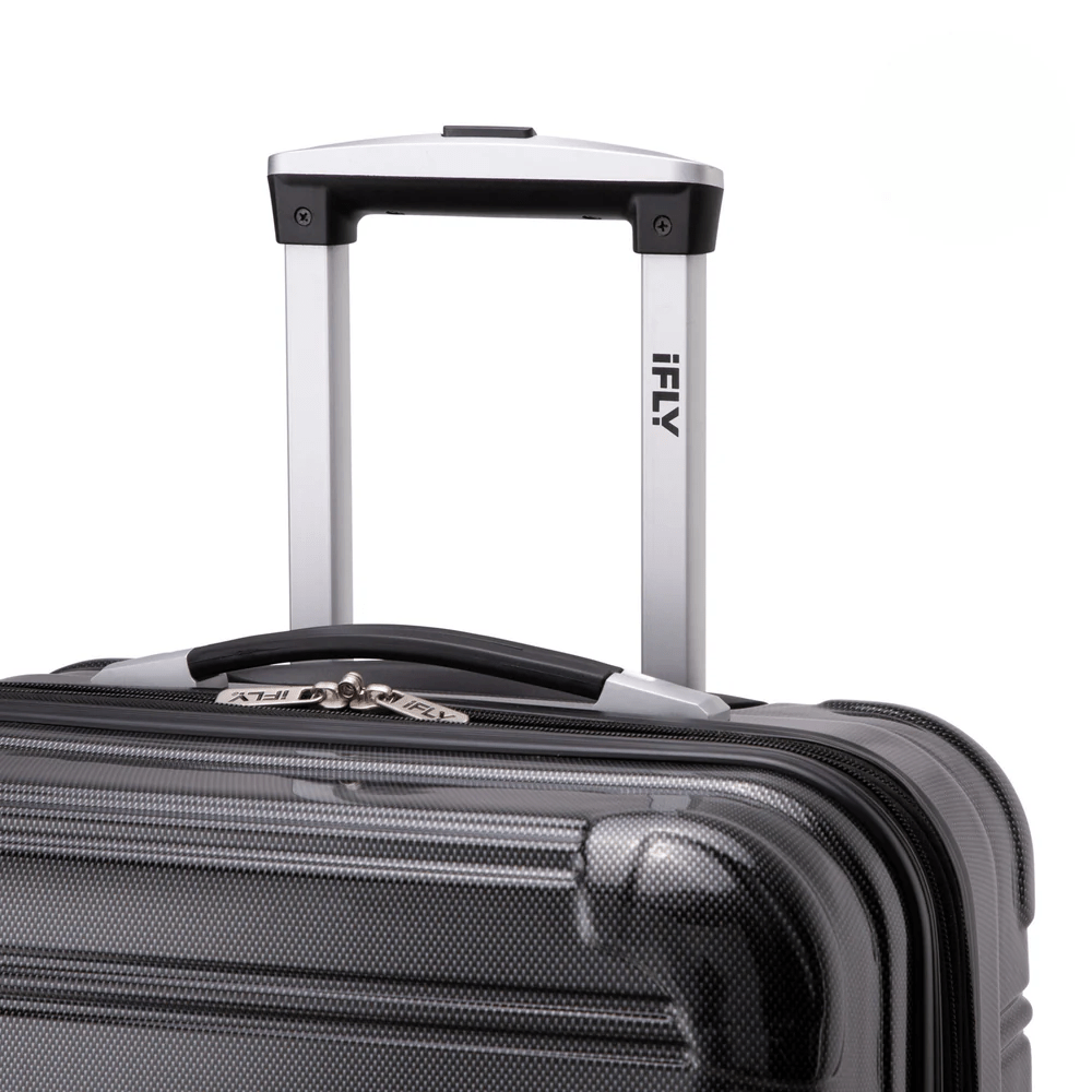 iFLY Fibertech 3pcs Premium Hard Shell Travel Suitcase Set (Jet Black)