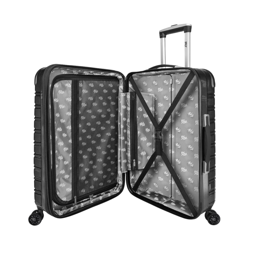 iFLY Fibertech Premium Hard Shell Travel Suitcase Large (Jet Black)