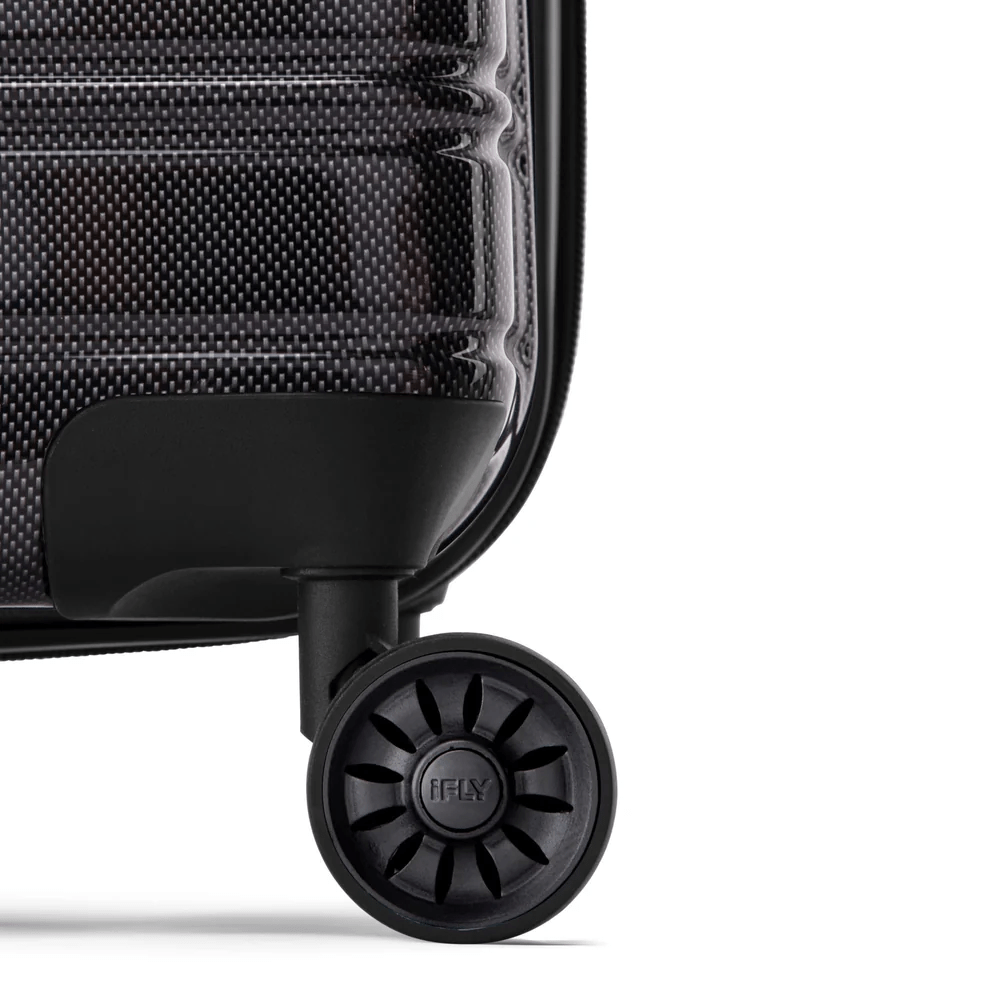 iFLY Fibertech Premium Hard Shell Travel Suitcase Medium (Jet Black)