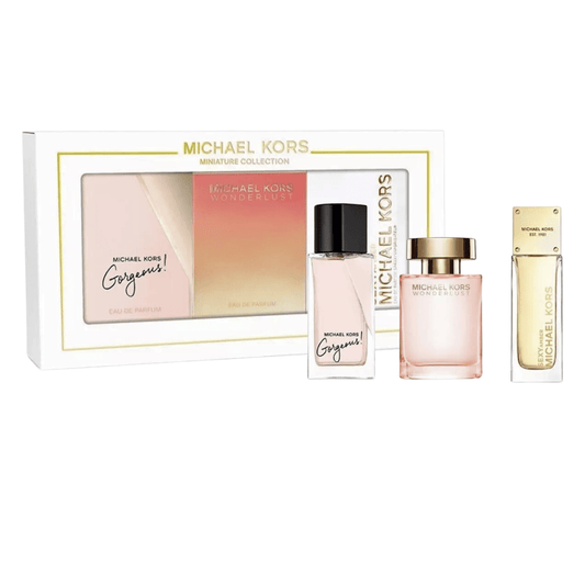 Michael Kors Miniatures Eau De Parfum Women's Perfume Gift Set x3 (Gorgeous + Wonderlust + Sexy Amber)
