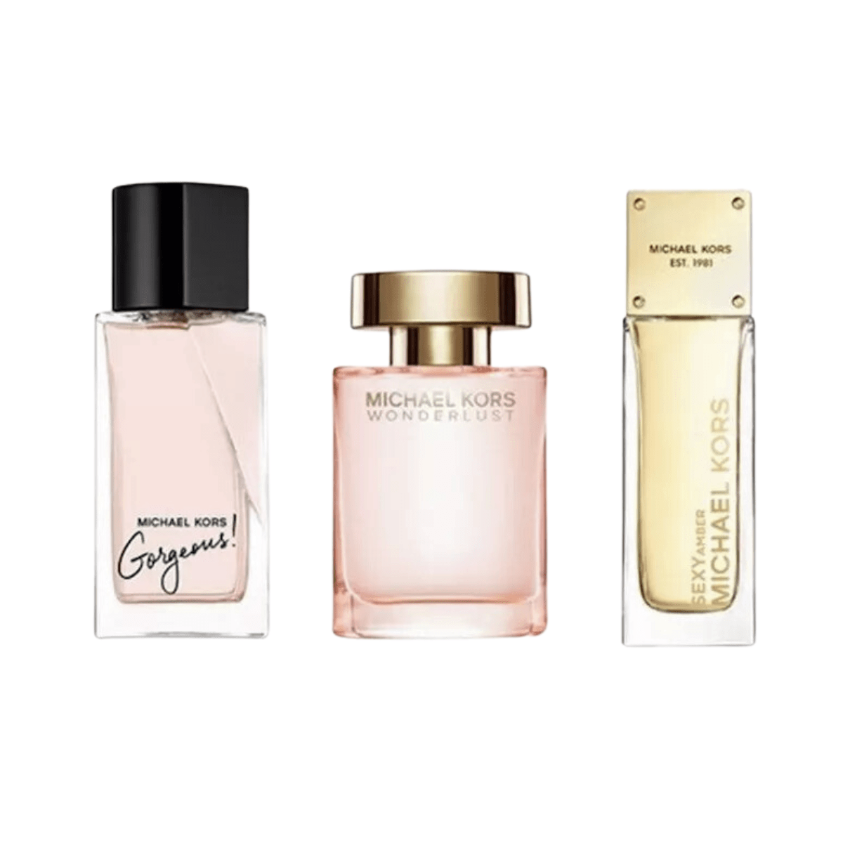 Michael Kors Miniatures Eau De Parfum Women's Perfume Gift Set x3 (Gorgeous + Wonderlust + Sexy Amber)