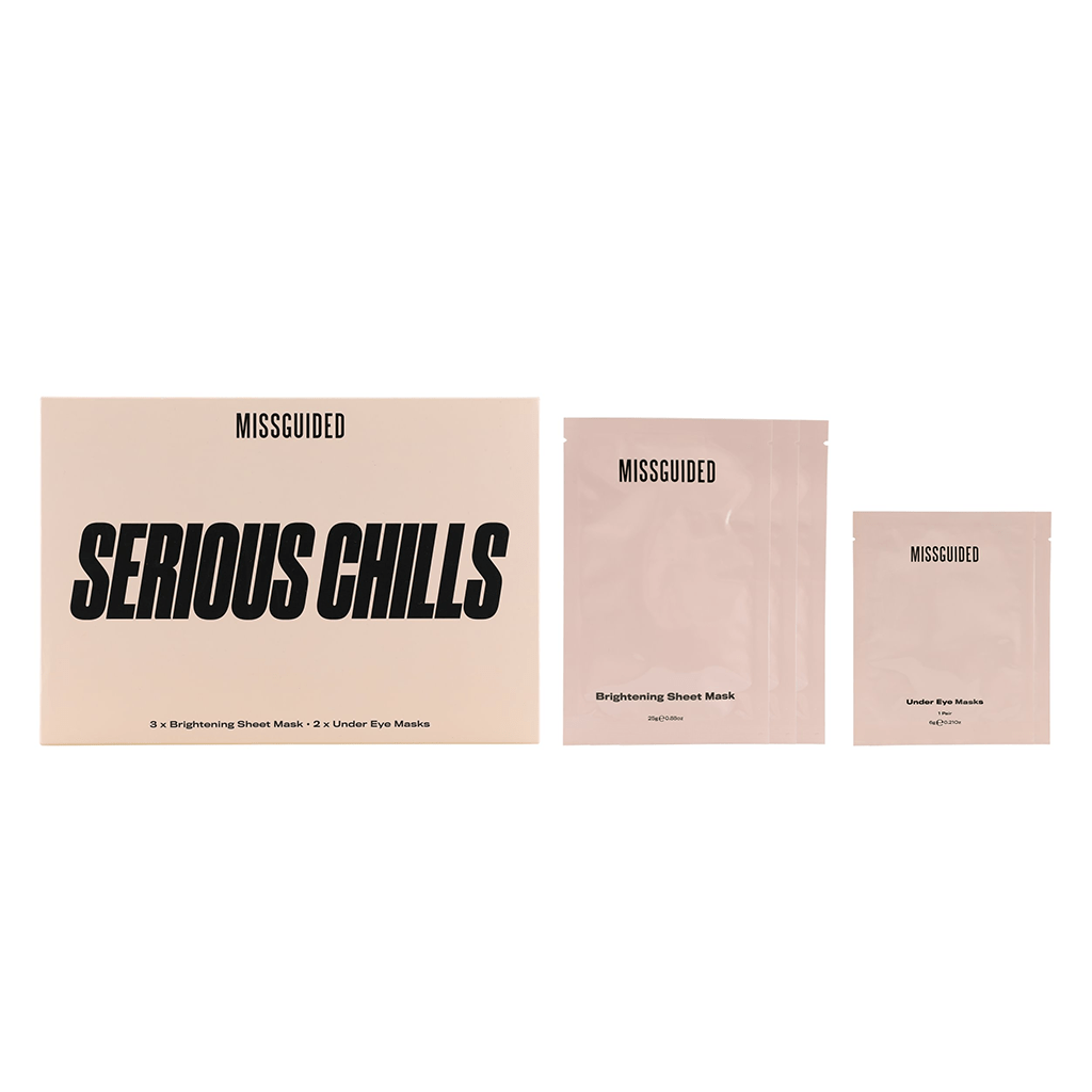 Missguided Serious Chills Face Pamper Gift Set (Sheet Masks x3 + Under Eye Masks x2)