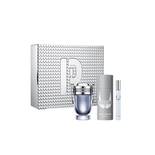 Paco Rabanne Invictus Eau de Toilette Men's Aftershave Gift Set Spray (100ml) with Deodorant & 10ml EDT