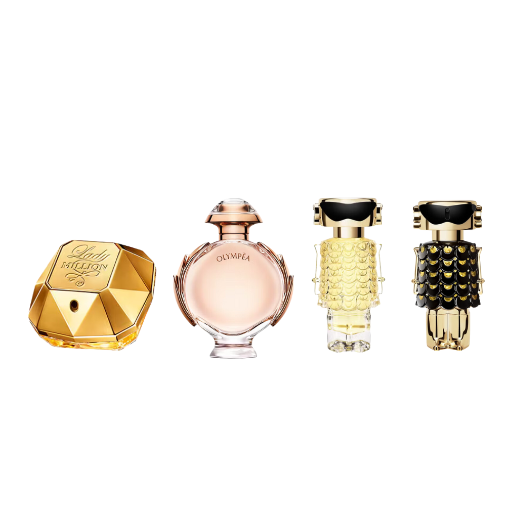 Paco Rabanne Eau De Parfum Women's Miniatures Gift Set x4  (Lady Million + Olympea + Fame + Fame Parfum)