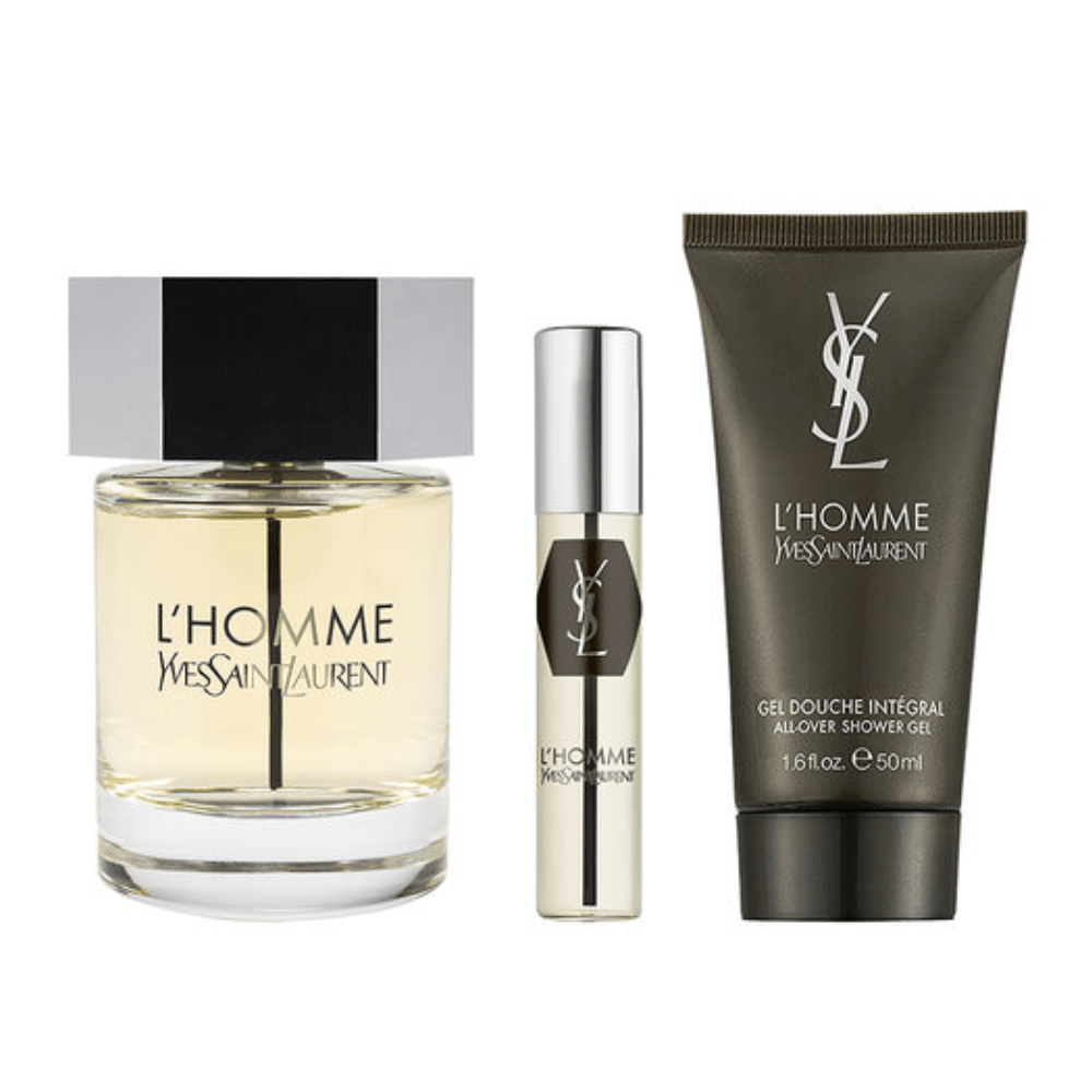 YSL L'Homme Men's Aftershave Gift Set (100ml EDT + 50ml Shower Gel + 10ml EDT)